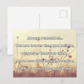 Empathブレイブリー前向き勇気付けられる引用文 ポストカード (正面/裏面)