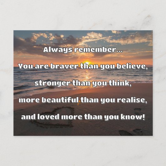 Empathブレイブリー前向き勇気付けられる引用文 ポストカード (正面)