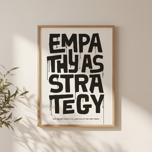 Empathy As Strategy Poster – Typography Wall Print ポスター