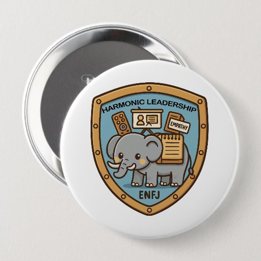 Empathy Elephant – Harmonic Leadership 缶バッジ (正面&裏面)