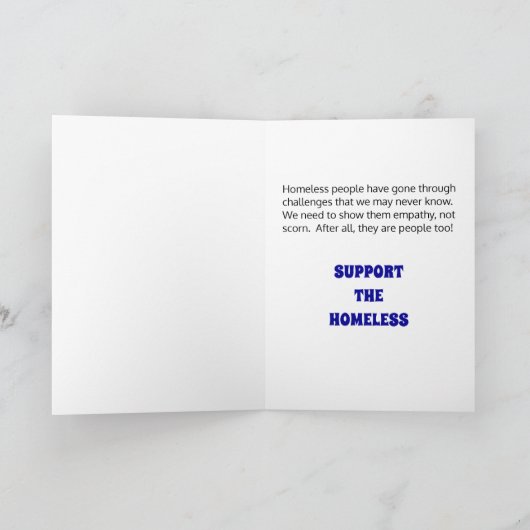 Empathy for Homeless People:  Dark Blue & Red カード (内部)