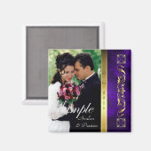 Emperen Purple写真日付磁石を保存 マグネット (正面/裏面)