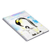 Emperor Penguin and Chick Watercolor Painting ノートブック (右側)