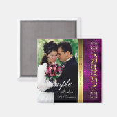 Emperor Pink Photo Save The Date Magnet マグネット (正面/裏面)