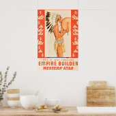 Empire Builder - Western Star - Vintage Travel ポスター (キッチン)