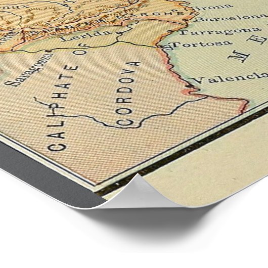 Empire of Charlemagne Map (1886) ポスター (角)