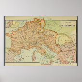Empire of Charlemagne Map (1886) ポスター (正面)