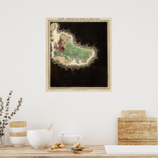 Empire of Kublai Khan 1294 ADを展示 ポスター (キッチン)