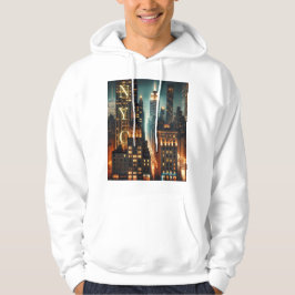  Empire State Skyline Hoodie: NYC Skyscrapers パーカ