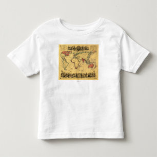 EmpirePanoramicのイギリスの地図を示す世界地図 トドラーTシャツ