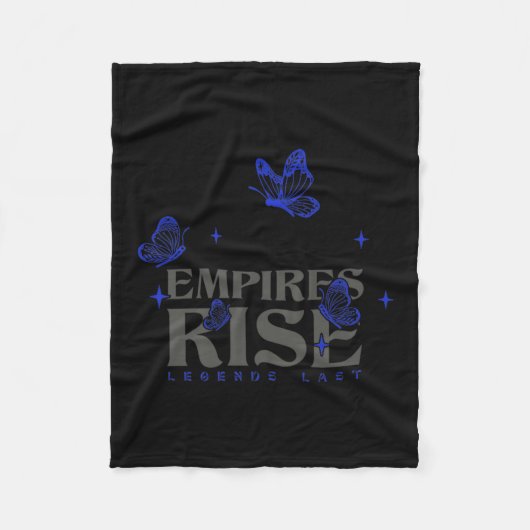 Empires Rise Legend Last Inspirational Butterfly Q フリースブランケット (正面)