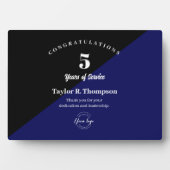 Employee 5 years of service Custom logo blue フォトプラーク (正面)