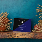 Employee 5 years of service Custom logo blue フォトプラーク (側面)