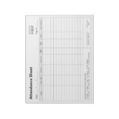 Employee Attendance Log | Daily Timesheet Notepad ノートパッド (回転)