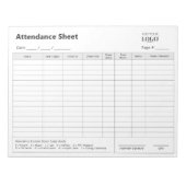 Employee Attendance Log | Daily Timesheet Notepad ノートパッド (正面)