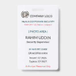 Employee Badge | セキュリティID – 顔写真カード バッジ