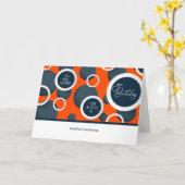 Employee Birthday Orange Geometric Business Name カード (黄色い花)