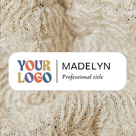 Employee Business Company Logo White Magnetic  名札