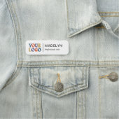 Employee Business Company Logo White Magnetic  名札 (インサイチュ)