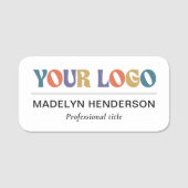 Employee Business Company Logo White Magnetic 名札 (正面)