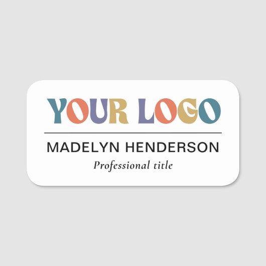 Employee Business Company Logo White Magnetic 名札 (正面)