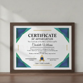 Employee Certificate of Achievement Award エンクロージャーカード