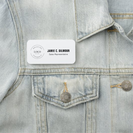 Employee Custom Business logo Magnetic 名札 (インサイチュ)