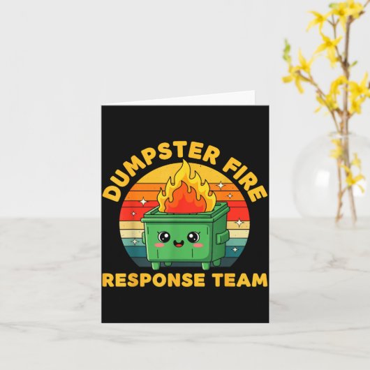 Employee Dumpster Fire Resnse Team Ugly Christmas  カード (黄色い花)