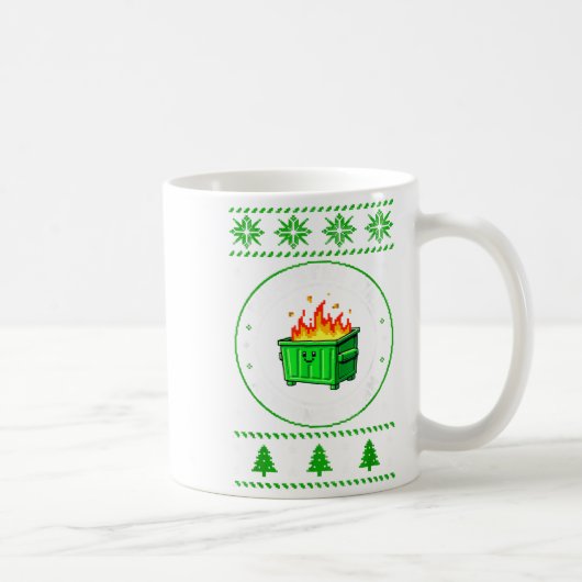 Employee Dumpster Fire Resnse Team Ugly Christmas  コーヒーマグカップ (右)