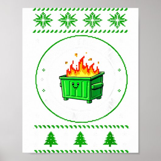 Employee Dumpster Fire Resnse Team Ugly Christmas  ポスター (正面)