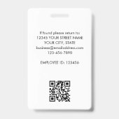 Employee ID 名前 会社 ロゴ 赤 ゴールド ビジネス バッジ (裏面)