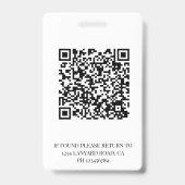 Employee ID Photo QR Code Grey Logo Badge バッジ (裏面)