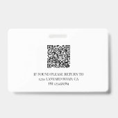 Employee ID Photo QR Simple Logo  バッジ (Back)