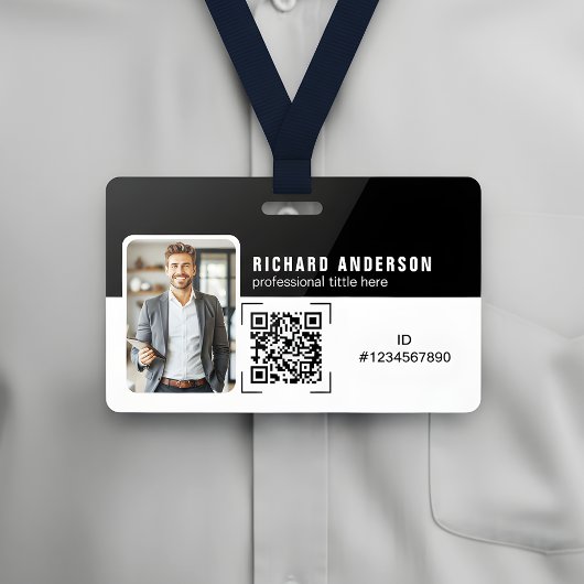Employee ID Professional Corporate QR Code Badge バッジ