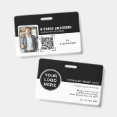 Employee ID Professional Corporate QR Code Badge バッジ (正面＆裏面)