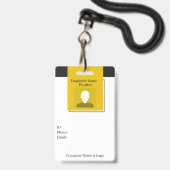 Employee ID Workers Employee Staff Member Badge 4 バッジ (Front with Lanyard)