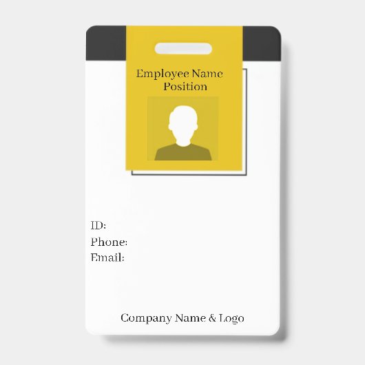 Employee ID Workers Employee Staff Member Badge 4 バッジ (Front)