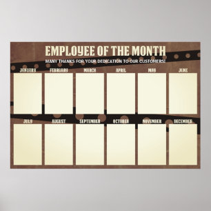 employee of the month display for 4x6 photos ポスター