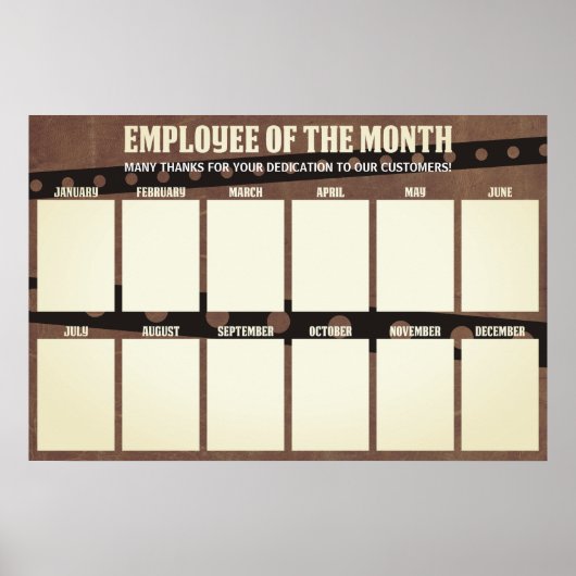 employee of the month display for 4x6 photos ポスター (正面)