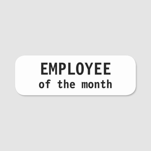 Employee Of The Month Editable文字名タグ 名札 (正面)