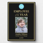Employee of the Year Companyロゴ(写真黒)金ゴールド フォトプラーク (正面)