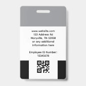 Employee Photo Badge ID - Black and Gray バッジ (裏面)