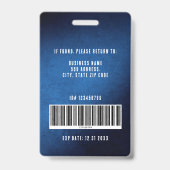 Employee Photo Blue Grunge Gradient Business バッジ (裏面)