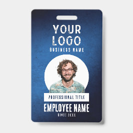 Employee Photo Blue Grunge Gradient Business バッジ