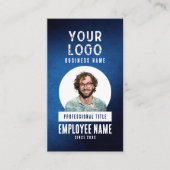 Employee Photo Blue Grunge Gradient Business 名刺 (正面)