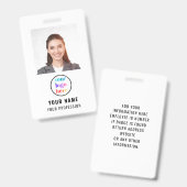 Employee Photo Company ID Security Badge バッジ (正面&裏面)