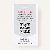 Employee Photo ID Barcode Logo Classic バッジ (裏面)