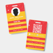 Employee photo id company security badge バッジ (正面＆裏面)