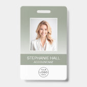 Employee Photo, Logo, Name Gradient バッジ (正面)