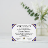 Employee Recognition Appreciation Gold Certificate エンクロージャーカード (スタンド正面)